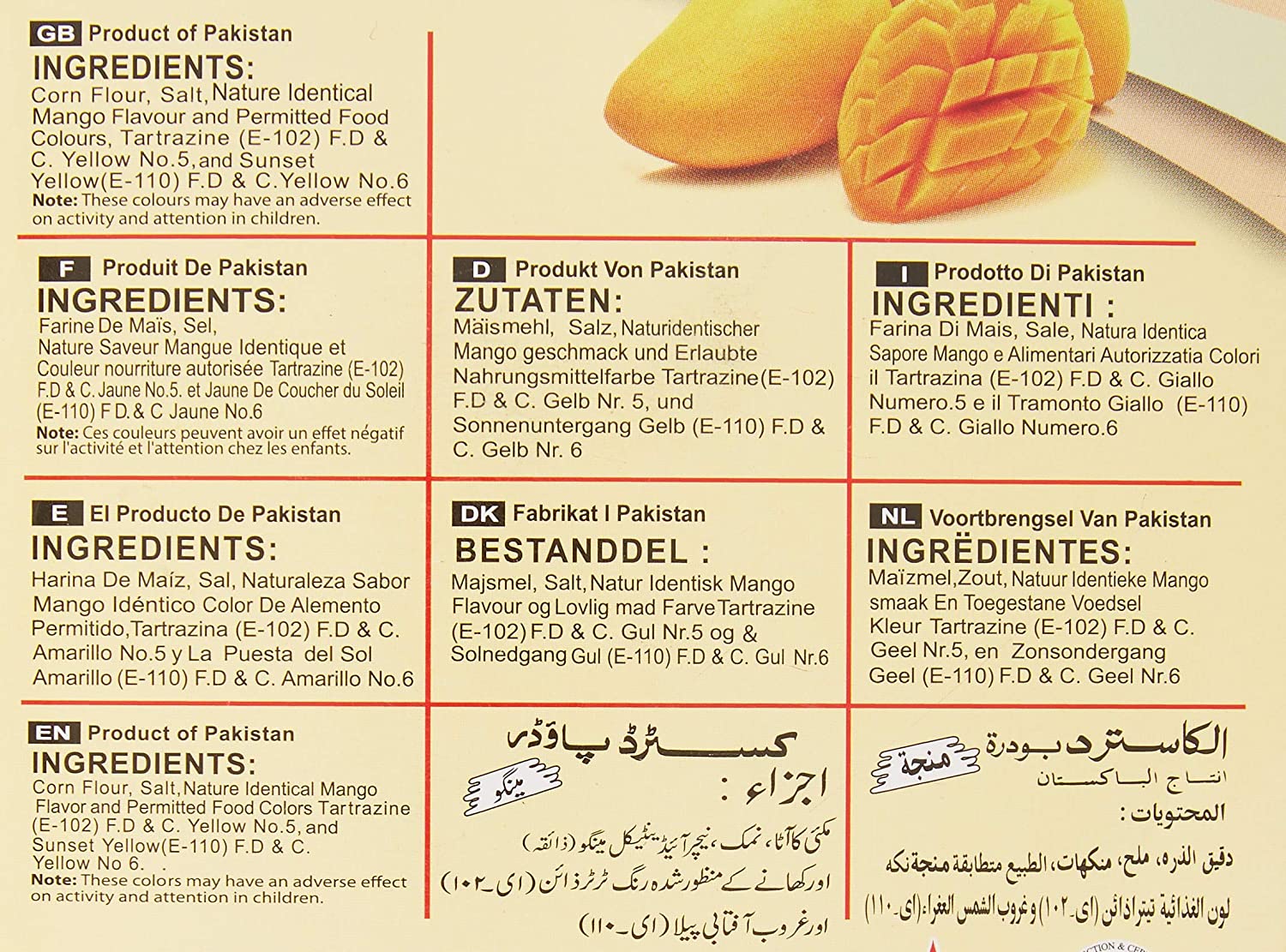 Custard Powder (Mango Flavor)