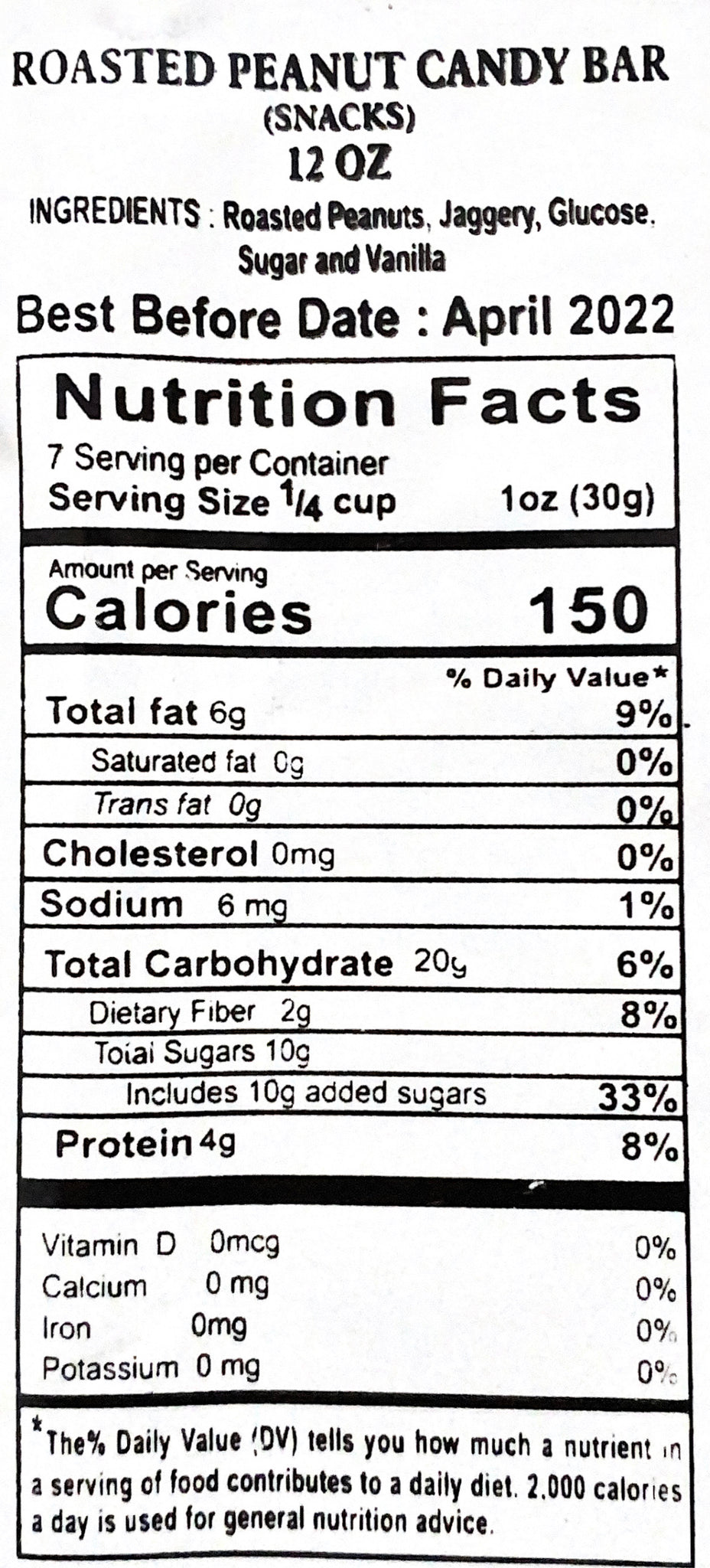 Roasted Peanut Candy Bar