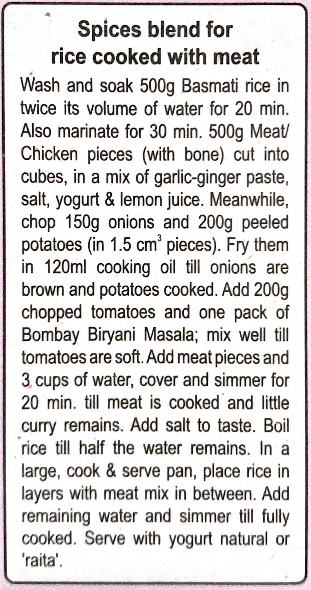 Bombay Biryani Masala