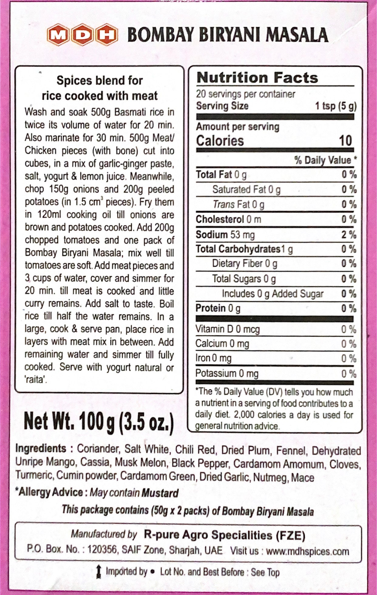 Bombay Biryani Masala