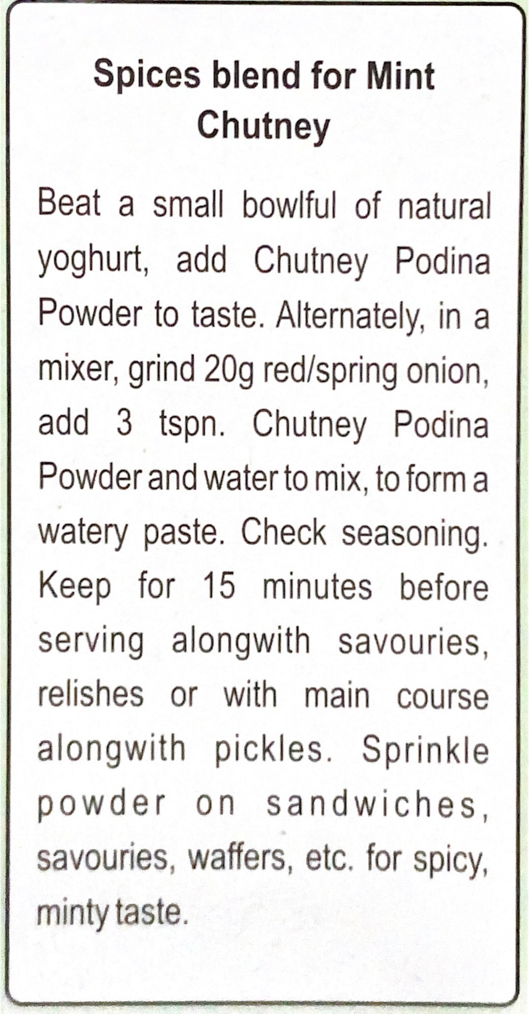 Chutney Podina Masala