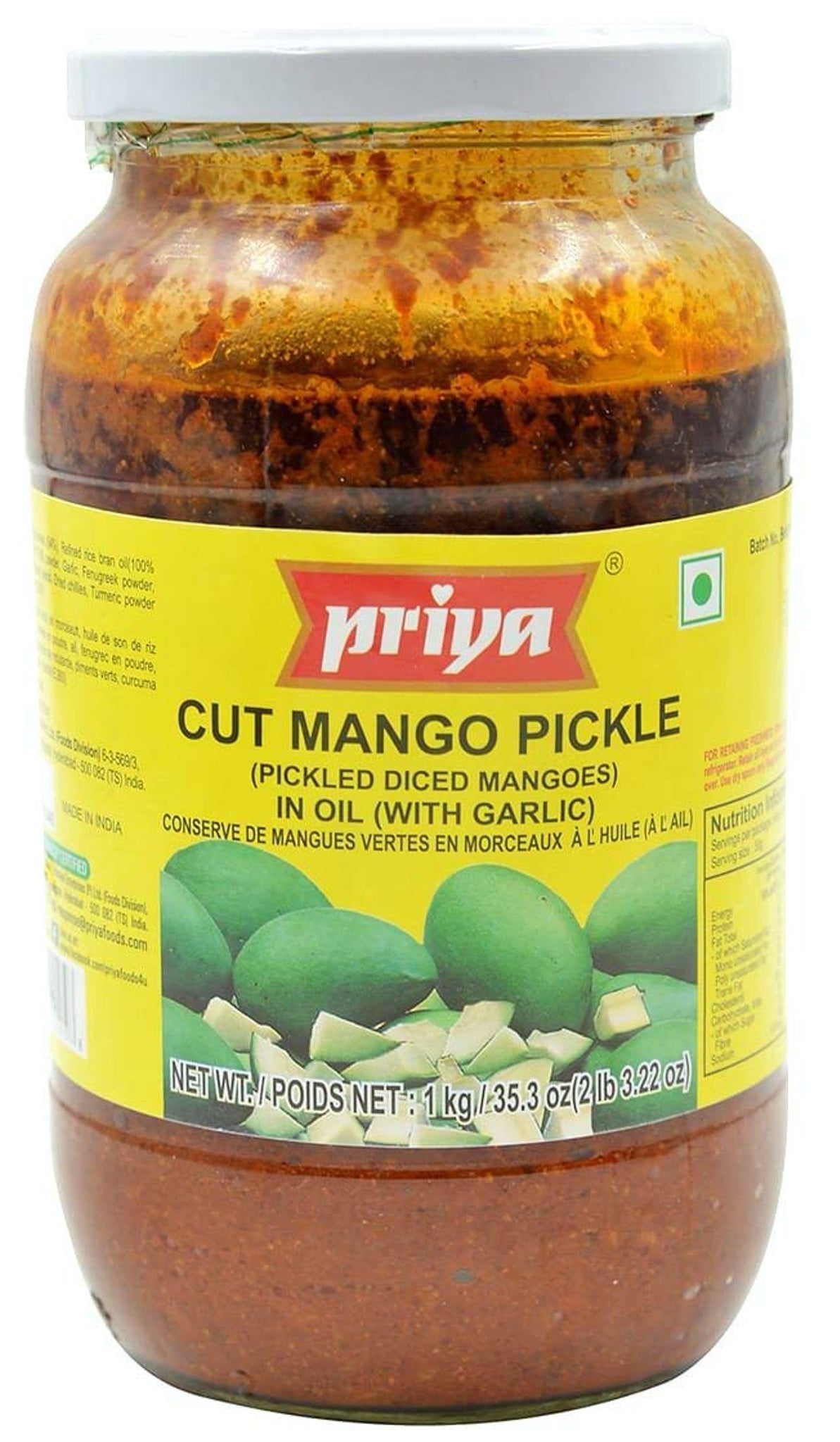 Cut Mango Pickle in Oil w/ Garlic