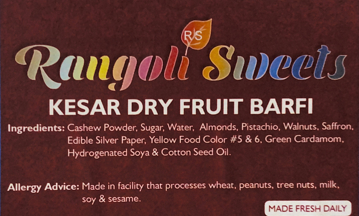 Kesar Dry Fruit Barfi