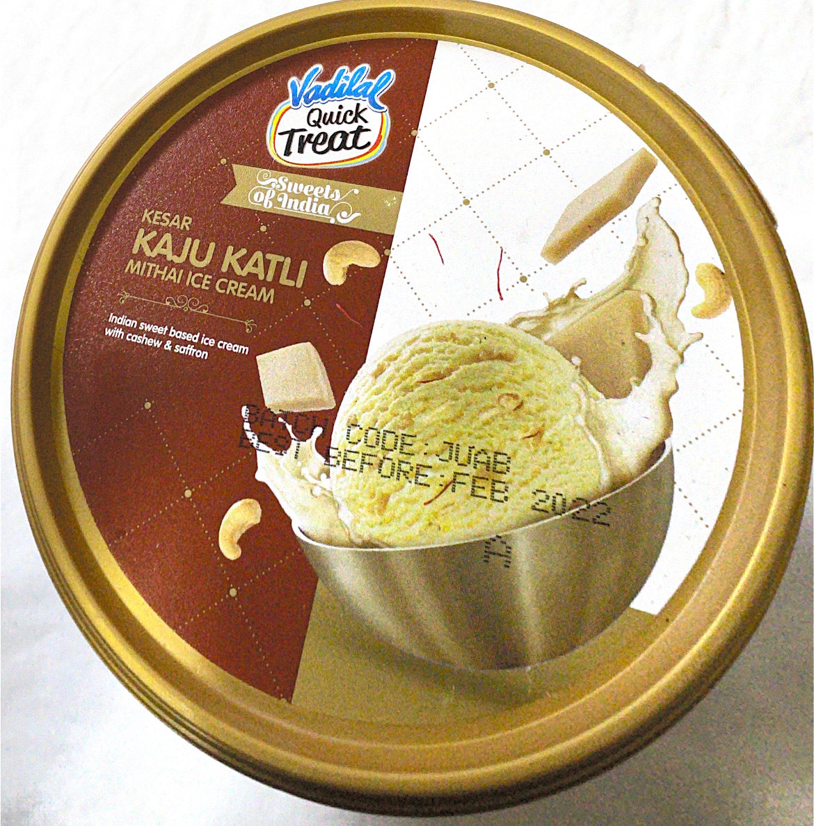 Kesar Kaju Katli Mithai Ice Cream