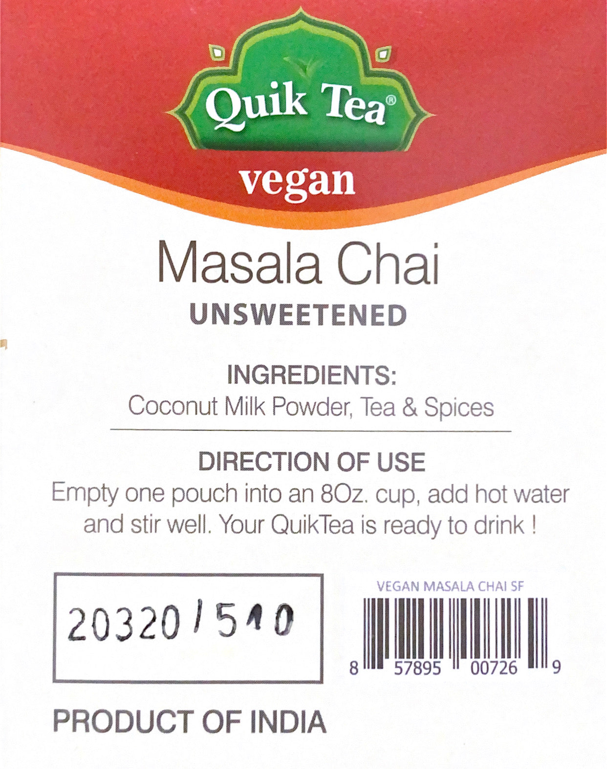 Vegan Masala Chai (Unsweetened)