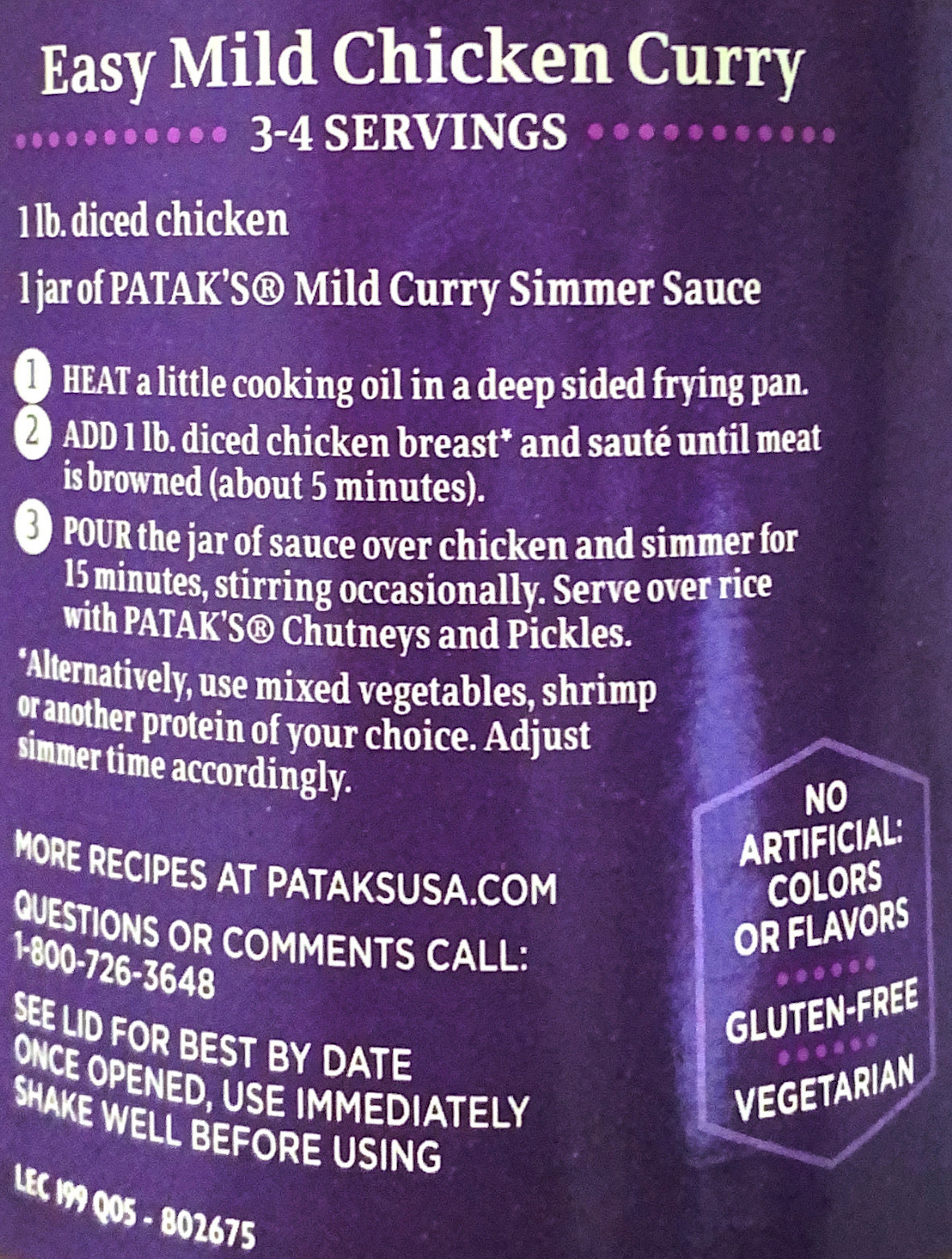Mild Curry Simmer Sauce