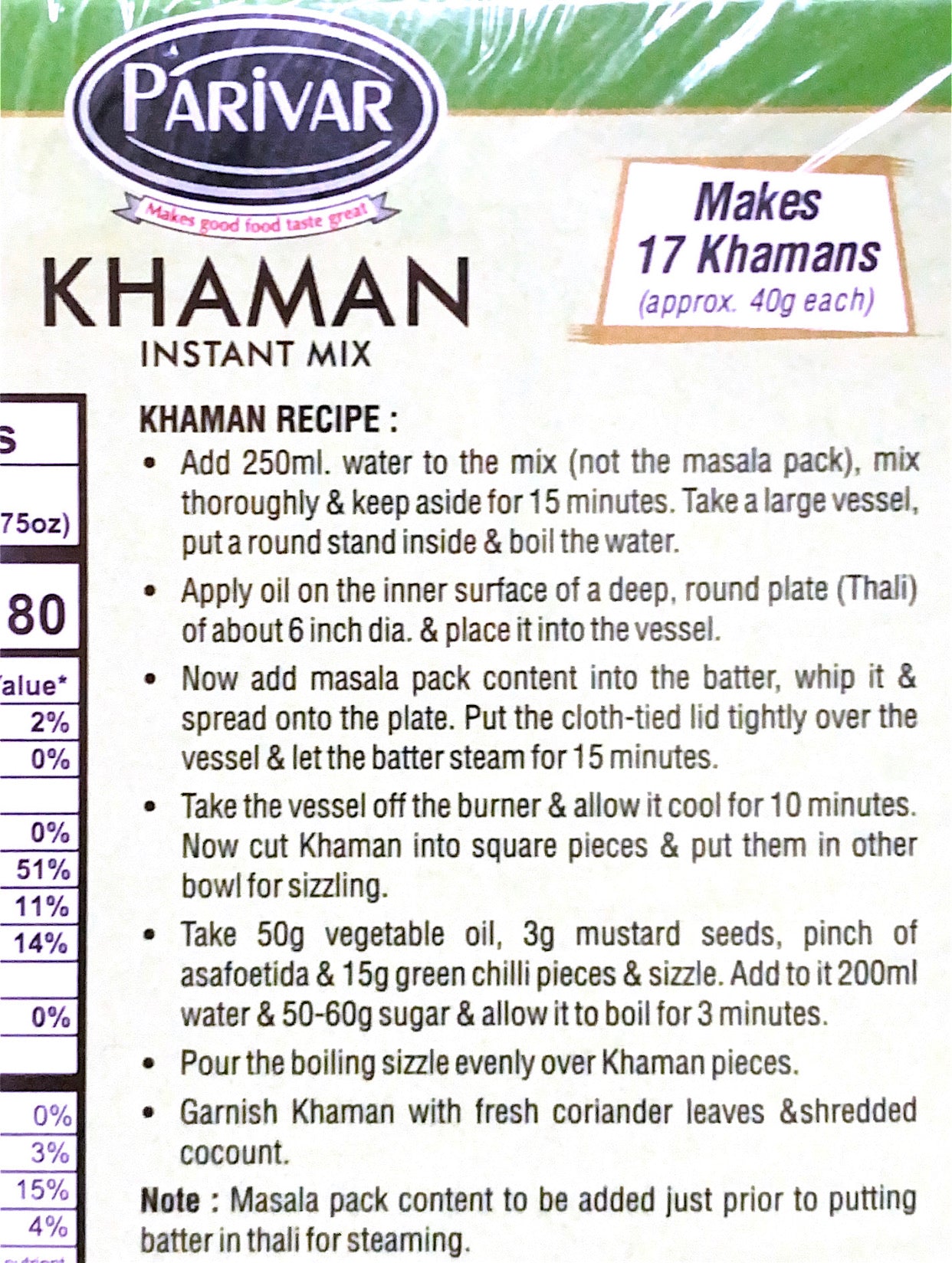 Khaman Instant Mix